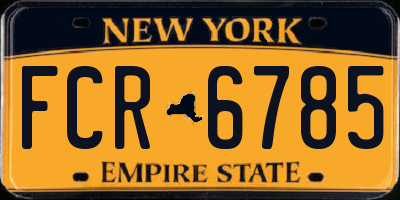 NY license plate FCR6785
