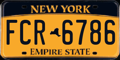 NY license plate FCR6786