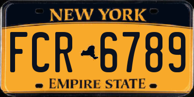 NY license plate FCR6789