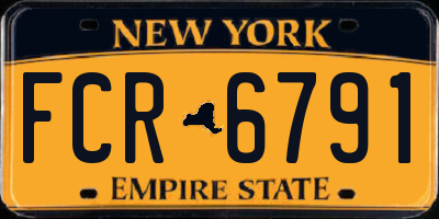 NY license plate FCR6791