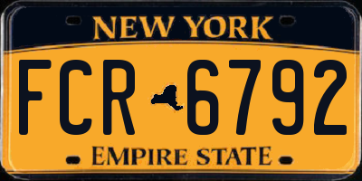 NY license plate FCR6792