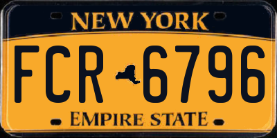 NY license plate FCR6796