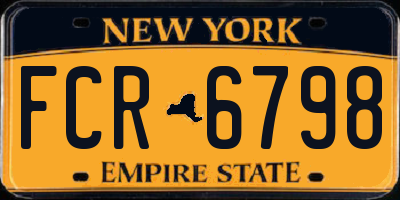 NY license plate FCR6798