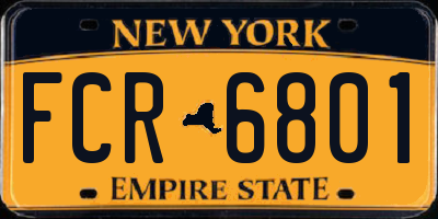 NY license plate FCR6801