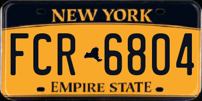 NY license plate FCR6804