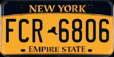 NY license plate FCR6806