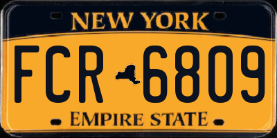 NY license plate FCR6809