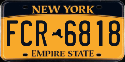 NY license plate FCR6818