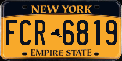 NY license plate FCR6819