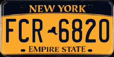 NY license plate FCR6820