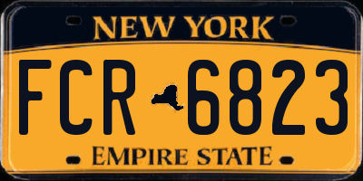 NY license plate FCR6823