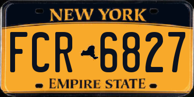 NY license plate FCR6827