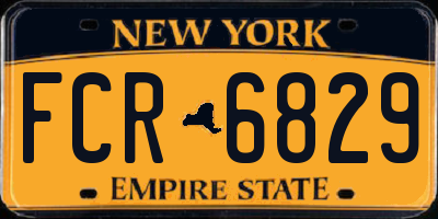NY license plate FCR6829