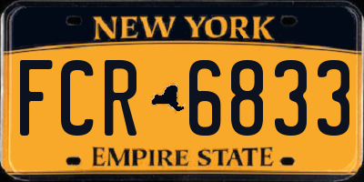 NY license plate FCR6833