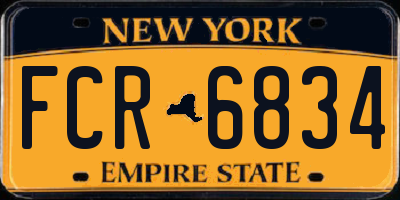 NY license plate FCR6834