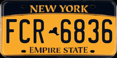 NY license plate FCR6836