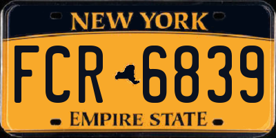 NY license plate FCR6839
