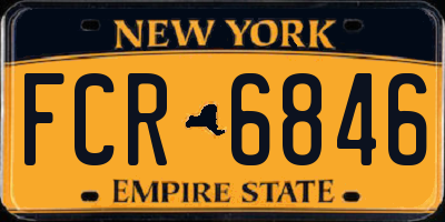 NY license plate FCR6846