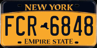 NY license plate FCR6848