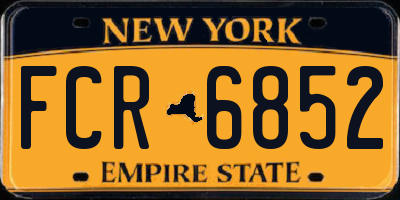 NY license plate FCR6852
