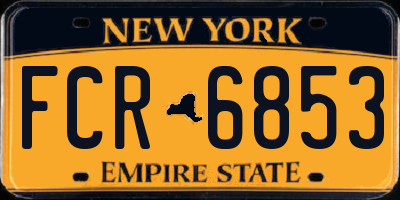 NY license plate FCR6853