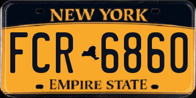 NY license plate FCR6860