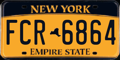 NY license plate FCR6864