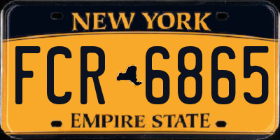 NY license plate FCR6865