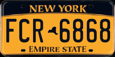 NY license plate FCR6868