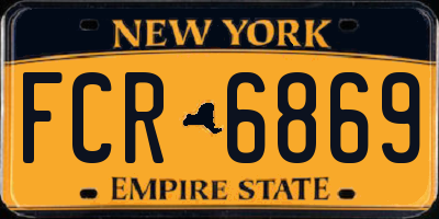 NY license plate FCR6869