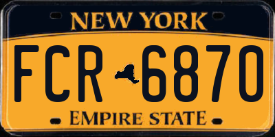 NY license plate FCR6870