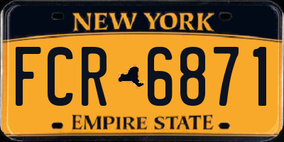 NY license plate FCR6871