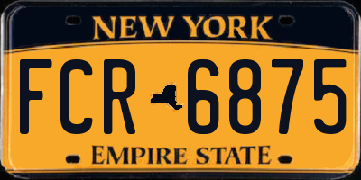 NY license plate FCR6875