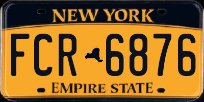 NY license plate FCR6876