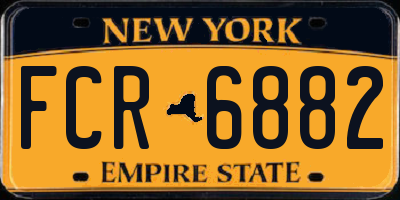 NY license plate FCR6882