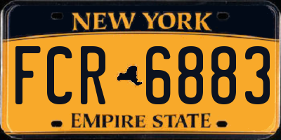 NY license plate FCR6883