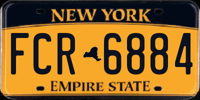 NY license plate FCR6884