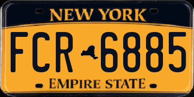 NY license plate FCR6885