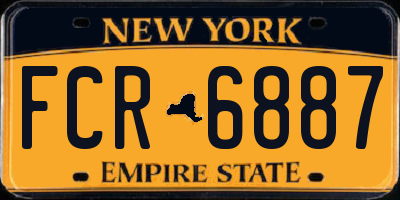 NY license plate FCR6887