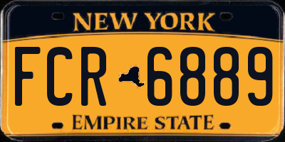 NY license plate FCR6889