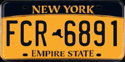 NY license plate FCR6891