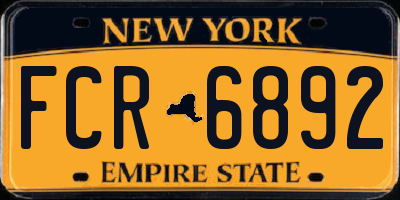 NY license plate FCR6892