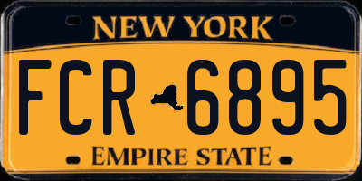 NY license plate FCR6895