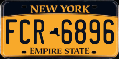 NY license plate FCR6896