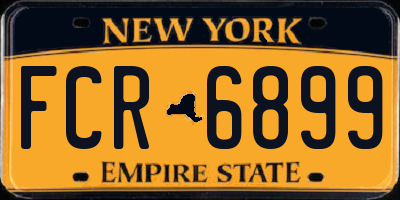 NY license plate FCR6899