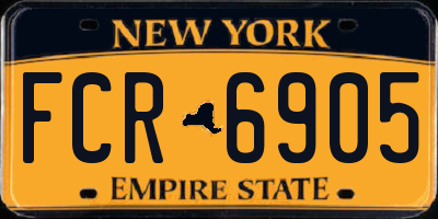 NY license plate FCR6905
