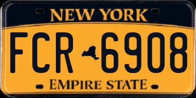 NY license plate FCR6908