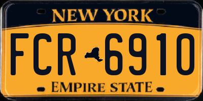 NY license plate FCR6910