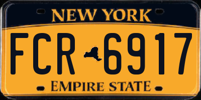 NY license plate FCR6917