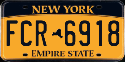 NY license plate FCR6918